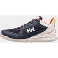 Navy Helly Hansen men's sneaker with white sole, orange accents, and HH logo on side.