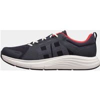 Navy Helly Hansen men’s shoes with white sole, red accents, and mesh upper, size 8.5.
