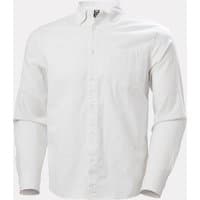White Helly Hansen men's casual shirt, button-down, long sleeves, with a front pocket and collar, size S.