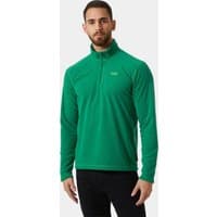 Green Helly Hansen men's fleece with 1/2 zip, stand collar, and small logo on chest, size S.