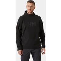 Black Helly Hansen hoodie, 2XL, with subtle logo on chest, long sleeves, and adjustable drawstring hood.