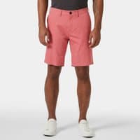 Red Helly Hansen men's dock shorts, size 36, with belt loops, front button, and side pockets.