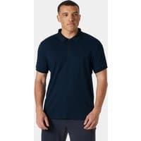 Navy Helly Hansen men's half-zip polo with short sleeves and subtle logo on chest.