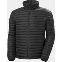 Black Helly Hansen men's lightweight insulator jacket, quilted design, full zip, high collar, size 2XL.