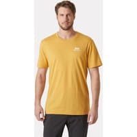 Beige Helly Hansen Nord Graphic Tshirt, short sleeves, crew neck, small logo on chest, cotton mix, size S.