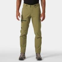 Green Helly Hansen Odin Climb Softshell Trousers, 2XL, with zippered pockets and reinforced knees.