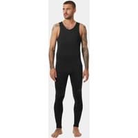 Black Helly Hansen Waterwear Salopette 2.0, sleeveless, full-length, form-fitting, size L, worn by model.