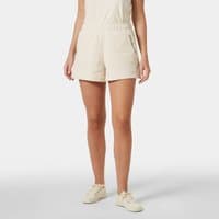 White Helly Hansen women’s sweat shorts, elastic waistband, side pockets, relaxed fit, size L.
