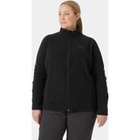 Black Helly Hansen women’s fleece jacket, full-zip, high collar, long sleeves, plus size 1X.