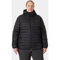 Black Helly Hansen women's hooded insulator jacket, quilted design, full zip, plus size 2X, with subtle logo on chest.