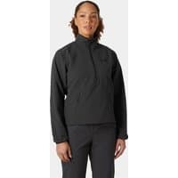 Grey Helly Hansen women's anorak, XS, with half-zip front, high collar, and adjustable cuffs.