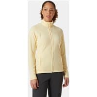 Yellow Helly Hansen women's fleece jacket with zip, high collar, and long sleeves, size XL.