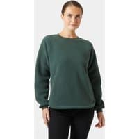 Green Helly Hansen women's teddy sweater, size S, with long sleeves and crew neck.