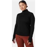 Black Helly Hansen women's LIFA® Tech Lite 1/2 zip T-shirt, long sleeves, high collar, size XL.