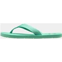 Green Helly Hansen Women's Logo Sandals 2.0 with textured strap and cushioned sole, size 5.