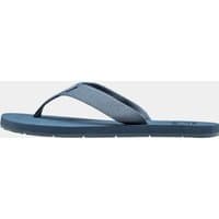 Navy Helly Hansen women's sandals with logo, featuring a textured strap and flat sole design.