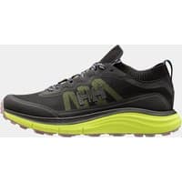 Black Helly Hansen women's Luna Ridge shoes, size 5.5, with green accents, lace-up closure, and cushioned sole.