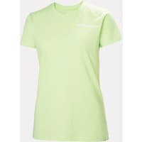 Green Helly Hansen women's T-shirt, short sleeves, crew neck, small logo on chest, size S.