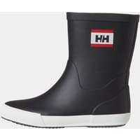 Black Helly Hansen women's wellies with white sole and HH logo on the side.