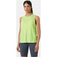 Green Helly Hansen women's tank top, sleeveless with a relaxed fit, round neckline, and lightweight fabric.