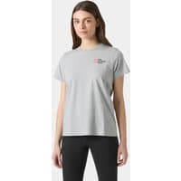 Grey Helly Hansen women's T-shirt, short sleeves, "The Ocean Race" logo on chest, size L.