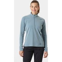 Navy Helly Hansen women's half-zip pullover, long sleeves, small size, lightweight fabric, subtle logo on chest.