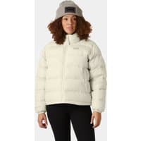White Helly Hansen reversible puffer jacket, women's XL, with quilted design and high collar.