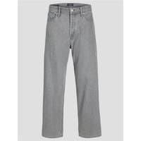 Grey denim Jack & Jones Alex Original Loose Jeans, 34L, with classic five-pocket design and button fly.