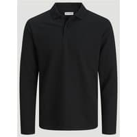 Black Jack & Jones Austin Polo, long sleeves, classic collar, small logo on chest, size S.
