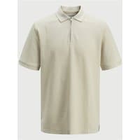 Moonbeam Jack & Jones Austin Zip Polo, short sleeves, 2XL, with a subtle front zip and classic collar.