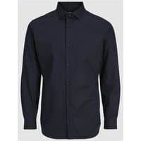 Black Jack & Jones Bla Parker shirt, long sleeves, button-up front, classic collar, size L.