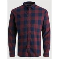 Gingham twill shirt in Port Royale, XL, with long sleeves, button-down front, and red and navy checkered pattern.