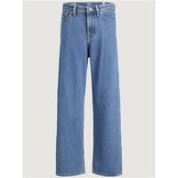 Blue denim Jack & Jones Junior baggy jeans, high waist, straight leg, classic five-pocket style, size 14Y.