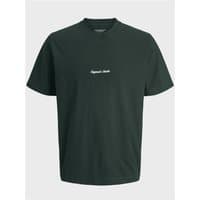 Forest green Jack & Jones Norrebro Tee, 2XL, with small white text logo on chest, short sleeves, and crew neck.