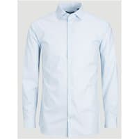 Cashmere blue Jack & Jones Parker shirt, long-sleeved, button-up, medium size, with a classic collar.