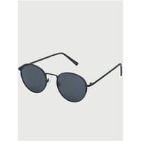 Black Jack & Jones Ryder sunglasses with round lenses and thin metal frame in asphalt color.