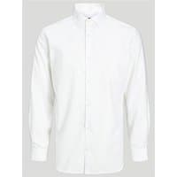 White Jack & Jones slim fit shirt, long sleeves, button-down front, classic collar, size L.