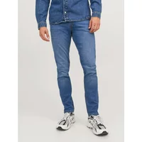 Blue Jack & Jones Lenn Original 223 jeans, slim fit, mid-rise, with classic five-pocket design and button closure.