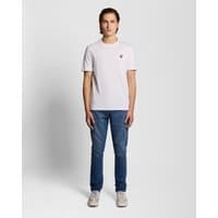 Lyle & Scott men's slim tapered blue jeans with classic five-pocket design and subtle stitching details.