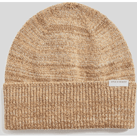 Brown Lyle & Scott Multi Marl Beanie with ribbed cuff and subtle logo tag on the front.