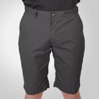 Grey men's Hummvee chino shorts with liner, featuring button closure and belt loops.
