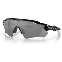 Oakley Radar EV Path sunglasses in polished black with Prizm black lenses and sleek wraparound design.