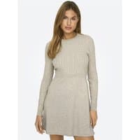Weathered teak cable knit dress, long sleeves, fitted waist, crew neck, knee-length, XL size.
