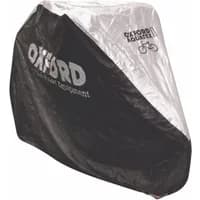 Black and silver Oxford Aquatex bicycle cover with logo and bike icon, waterproof material.