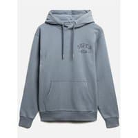 Superdry&Co Athletic Essentials Hoodie in Flint Stone Blue Grey, large size, with drawstring hood and front kangaroo pocket.