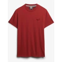 Red Superdry&Co organic cotton T-shirt, short sleeves, crew neck, small logo on chest, size XL.