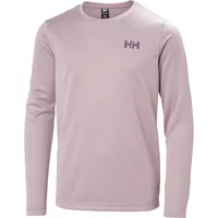 Light pink Helly Hansen child sweatshirt, long sleeves, crew neck, with small HH logo on chest.