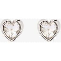 Silver crystal heart stud earrings with a polished finish by Ted Baker.
