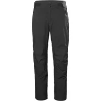 Black Helly Hansen women's pants with straight legs, button closure, and reinforced knees.