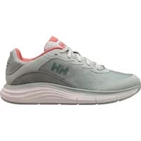Gray Helly Hansen women's trainers with pink accents, textured upper, and cushioned white sole.